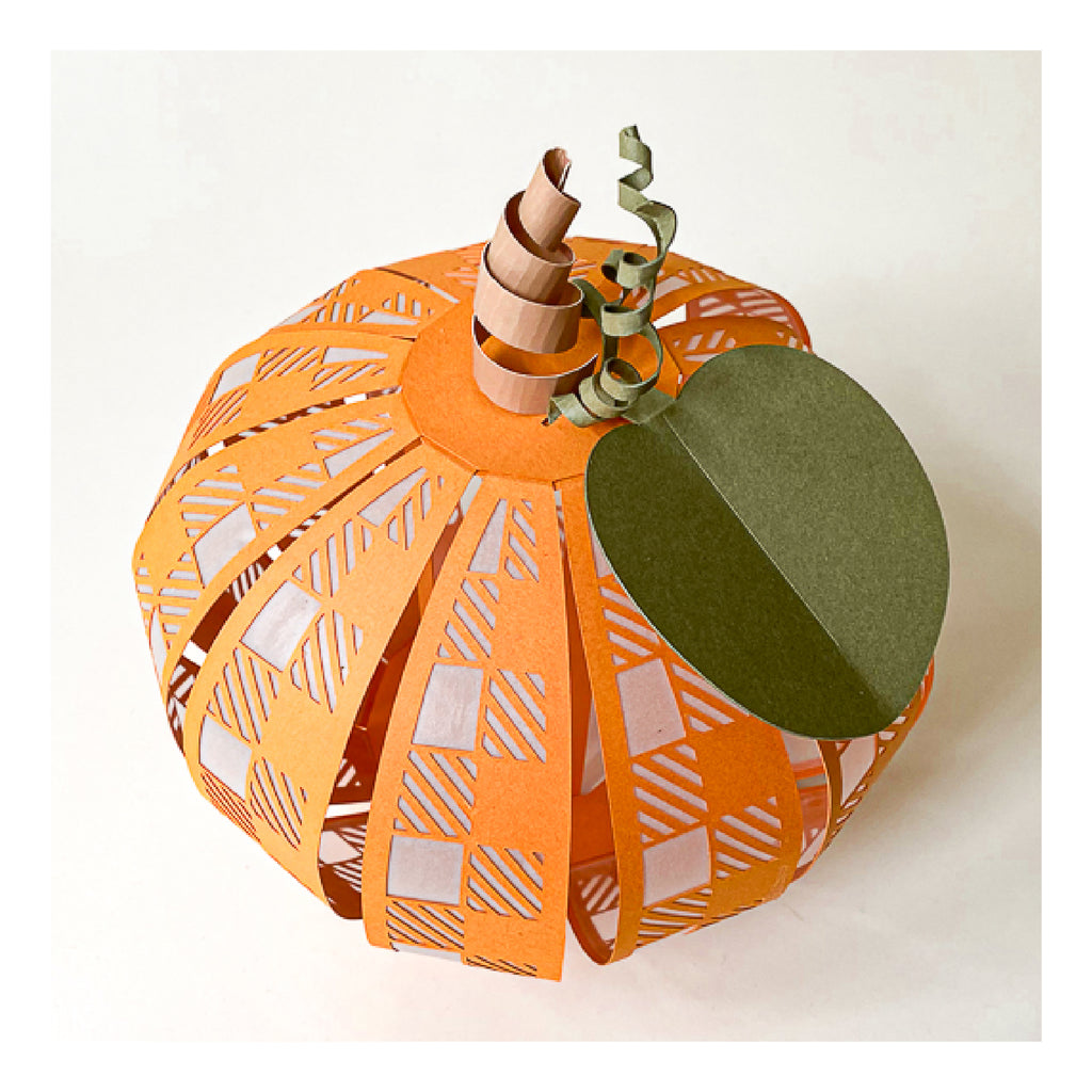 3D Paper Pumpkin SVG – Plaid Design | Digital Download