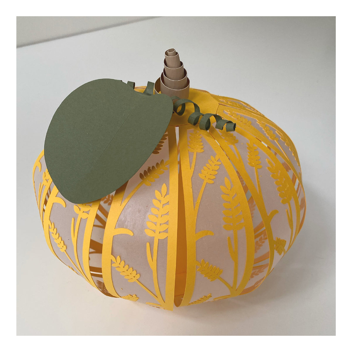 3D Paper Pumpkin SVG – Wheat Design | Digital Download