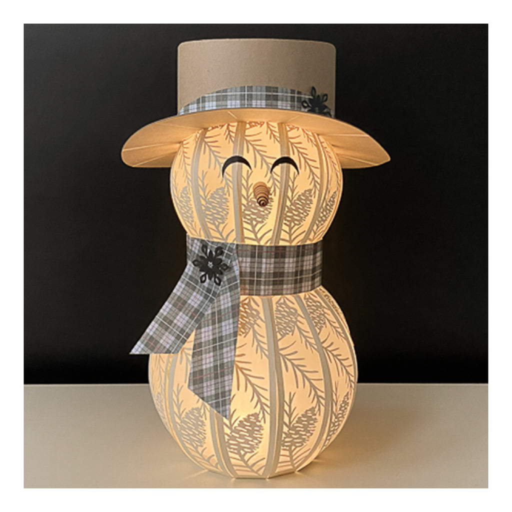 3D Paper Snowman SVG – Pine Branch Design | Digital Download