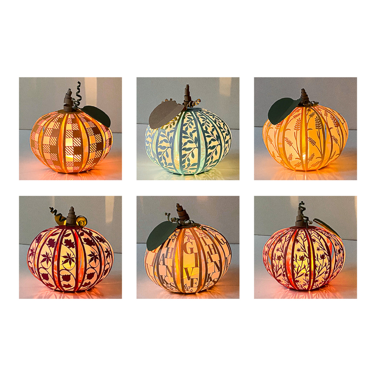 3D Paper Pumpkin SVG Bundle – 6 Designs